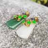 Shajin Guanyin Buda Verde Jade Ruyi Pingente Banhado a Ouro Colar Estilo Étnico Homens e Mulheres Casal Colar Suéter Corrente Correspondente