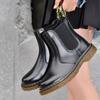 Botas Chelsea 2976 de piel auténtica para mujer, estilo Martin, estilo británico, para hombre y mujer, informales, de piel, talla grande.