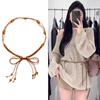 Acessórios de Cinto para Mulheres, Fino Estilo Étnico Boho de Férias com Franjas Trançadas para Saia e Suéter, Corrente de Cintura Marrom e Corda de Cintura