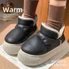 Nuevas Pantuflas de Algodón 2025 para Invierno, Uso Exterior, Forradas de Felpa para Calentar en Casa, Suela Gruesa Antideslizante, Tela de Plumón, Bolsa Impermeable y Zapatos de Algodón
