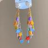 Aretes de Borla Estrella de Cinco Puntas Dopamina de Verano Super Hada Chica Aretes Largos de Estrella Sentido de Alta Gama Diseño Nicho