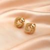 Aretes al por mayor transfronterizos de lujo ligero nicho simple huecos temperamento aretes anillo enrollado multicapa aretes dorados de alta gama