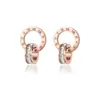 Brincos de Argola Encaixáveis Populares Europeus e Americanos Criativos Brincos de Zircônia com Letra Brincos de Zircônia com Números Romanos Femininos