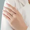 Anel de banda completa em prata de lei S925 misturada com moissanita, anel de prata totalmente em moissanita para mulheres, anel fechado, em estoque para vendas transfronteiriças