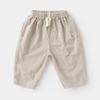 Calça Casual Cropped Jacquard Estilo Europeu para Meninos Verão 2026 Nova Roupa Infantil Calça de Comprimento Médio para Crianças Pequenas, Bebês e Crianças Estilo Verão