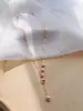 Escaso Collar de Perlas Naturales Barrocas Moradas Elegante Lujo Ligero Francés Largo 2021 Nuevo Cadena de Lana en Forma de Y