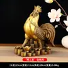 Figura de Pollo de la Fortuna Finamente Elaborada en Latón, Adorno de Pollo del Zodíaco Chino en Latón para Decoración de Oficina y Hogar