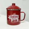 Jarra de Esmalte para Manteca Transfronteriza con Tapa, Tarro Antiguo para Almacenar Manteca, Recipiente para Almacenar Manteca, Tarro de Esmalte para Almacenar Manteca, Condimento