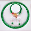 Emerald mulheres novo colar Jasper conjunto mãe corrente pulseira ao vivo de três peças uma geração de pulseira de cabelo