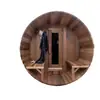 Sauna de Abeto-Cedro de Alta Gama con Forma de Barril para 2 Personas con Montaje de Porche para Baño de Vapor y Sala de Sauna Spa de Ocio