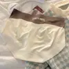 Pantaletas de Hilo de Hielo sin Costuras Estilo Japonés para Niñas con Colores Contrastantes, Cómodas, Ligeras, Transpirables, de Secado Rápido, Forma de Durazno en los Glúteos, Bikini de Cintura Media