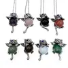 Temu Producto Nuevo Más Vendido Colgante de Tigre Pequeño Heterocromático Tendencia Colgante de Piedra Natural Cristal Ágata Piedra Collar Colgante