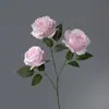 Flores Artificiales, Rosa Anna de Tres Cabezas, Arreglo Floral de Piso para Salón de Bodas, Decoración del Hogar, Flores Falsas, Venta al por Mayor desde Fabricante, Flores de Seda para Hotel