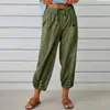 2026 Nuevos Pantalones de Mujer Cortos de Pierna Ancha de Algodón y Lino con Botones de Cintura Alta Holgados Estilo Europeo y Americano Amazon Wish