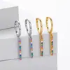 Brincos Europeus e Americanos Transfronteiriços em Prata de Lei S925 Moda Brincos de Barra com Zircônia Joias de Design de Nicho Minimalista Ins para Mulheres