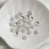 Pulseira Base Flor Oca de Zircônia Preserva-Cor Banhada a Ouro 14K com Tampa de Cristal Pérola Girassol Acessórios de Joias DIY