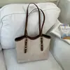 Bolsa Tote Tecida Simples Transfronteiriça 2026 para Mulheres, Bolsa de Ombro Casual de Grande Capacidade, Bolsa de Mão para o Trabalho