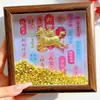 Marco de Foto de Árbol de Navidad de Oro Puro 999 Adorno Feng Shui para la Paz y la Alegría, Soporte de Exhibición del Dios de la Riqueza, Regalo para Familia y Amigos