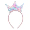 Diademas Infantiles de Venta Caliente Transfronterizas, Pasadores con Lentejuelas, Accesorios para el Cabello de Corona de Fiesta de Cumpleaños Coloridos, Lindas Diademas de Joyería para Bebé