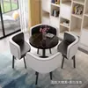 Mesa y Sillas de Recepción y Negociación Casual para 4 Personas Cafetería Tienda de Té con Leche Postres Mesa Redonda Pequeña Casual Creativa