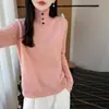 Nuevo suéter de cuello alto para mujer de lana pura para otoño e invierno, simple y elegante, jersey de corte holgado