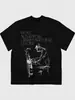 Camiseta de Manga Corta "Músico de la Noche de Ébano" de Crepúsculo, Estampado de Boceto, Sensación de Hielo de Sorona, Corte Amplio y Cuadrado, Estilo Americano