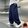 Roupas Infantis Calças para Meninos Outono e Inverno 2025 Novas Calças Casuais de Lã para Meninos Inverno para Crianças de Meia-Idade e Adolescentes Roupas de Inverno para Crianças