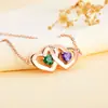 Collar de Corazón a Corazón de Amor Más Vendido Transfronterizo Piedra de Nacimiento de Diciembre Marcado y Grabado Láser Joyería Conmemorativa del Día de la Madre