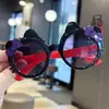 Gafas de Sol para Niños Color Gelatina Doble Lazo Niñas Gato Vacaciones Anti-UV Niños Lindos Lindos Bebé