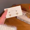 Pendientes de Zirconia Sencillos y Delicados Estilo Coreano para Mujer, Dulces y Versátiles, Pendientes en Forma de Corazón, Accesorios de Oreja de Moda