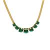 Colar de zircônia esmeralda estilo retrô de Hong Kong para mulheres, design de nicho, colar de corrente de clavícula elegante e versátil de alta qualidade
