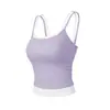 Coletes Esportivos Acolchoados Falsos de Duas Peças em Cores Contrastantes, Suéter de Malha com Alça, Uma Tasse, Lingerie, Roupa de Yoga, Top Respirável para Fitness