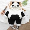 Traje de Otoño e Invierno para Niño Nuevo Estilístico con Forro Polar Sudadera Gruesa Conjunto de Dos Piezas Moda de Invierno para Bebé Niña