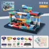 Mesa Multifuncional de Blocos de Construção para Crianças, Diversão com Bolas, Escorregador, Blocos de Construção Montáveis, Partículas de Tamanho Pequeno, Brinquedos Montáveis DIY para Crianças