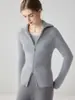 Suéter de punto de cachemira 100% con solapa favorecedora para mujer, 26 estilos nuevos, doble cremallera, chaqueta cárdigan de punto de cuello alto