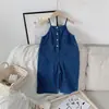 Atacado de roupas infantis macacão jeans infantil de dupla face 2026 wear outono atacado estilo coreano calças casuais largas fabricante calças