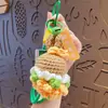 Llavero Colgante de Florero de Lana Tejido a Mano Colgante para Llavero de Mochila Escolar de Pareja Regalo del Día de San Valentín