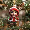 Nuevo Producto Transfronterizo Navidad Lindo Personaje Colgante para Coche Acrílico Plano Colgante Decorativo para Espejo Retrovisor de Coche