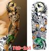 Tatuaje de Gran Imagen de Halloween Pegatina de Brazo Completo Impermeable Cráneo de Brazo Completo Calabaza Tatuaje Divertido Tatuaje Transfronterizo