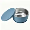 Vajilla de silicona para bebé más vendida, tazón de silicona con tapa, tazón de acero inoxidable, utensilios de alimentación para madre y bebé, tazón de comida con ventosa, tazón anticaídas