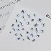 Azul Claro Tendência Fundo Plano Vidro Strass Coração Formato de Coração Formato de Diamante Formato Quadrado Irregular Nail Art Mini Strass Strass de Unha Usáveis