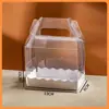 Caja de embalaje para rebanada de pastel Empaque para mousse Triángulo de milhojas Caja transparente para postre de 8 pulgadas 2 pasteles pequeños empaque individual