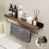 Estante de Almacenamiento para Baño de Nogal Baño Inodoro Escritorio de Lavado Inodoro Pared Estante de Almacenamiento sin Agujeros