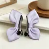 Horquilla de lazo de estilo coreano para niña, tela tridimensional plisada, linda princesa pequeña roja, accesorios para el cabello con clip lateral