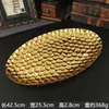 Nuevo Estilo Chino Creativo Panal de Abeja Metal Fruit Plate Moderno Simple Estilo Europeo Lujo Ligero Arte de Hierro Adornos Modelo Habitación Creativo Bandeja