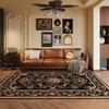 Alfombra Edad Media Sala de Estar Sofá Alfombra de Piso Impermeable Lavable Borrable Dormitorio Nuevo Retro Lujo Ligero Avanzado Estilo Americano Francés