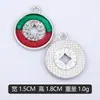 Colgante de Moneda Antigua de Bronce Blanco K con Incrustaciones de Pedrería y Aceite de Goteo Cruzado DIY Charm para Pulsera Joyería Venta Directa de Fábrica Lote Mixto Disponible