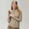 Bai Cai Rong 100% cachemira nueva colección 2026, prêt-à-porter de alta calidad, cuello semi-alto, dobladillo enrollado, estilo americano holgado y cómodo para otoño e invierno