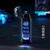 Isqueiro de arco duplo à prova d'água e à prova de vento com casca transparente para uso externo, com display de nível de bateria, isqueiro eletrônico para cigarro USB, atacado do fabricante