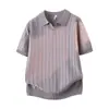 2026 Nuevo Estilo Polo Verano Italiano Casual Cuello en V Tejido de Seda de Hielo Polo Manga Corta Deportivo Commuter Fresco Media Manga